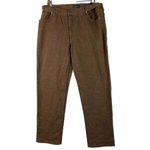Lands End Traditional Fit Jeans Mens‎ 37 Straight Leg Denim Cotton Casual Brown